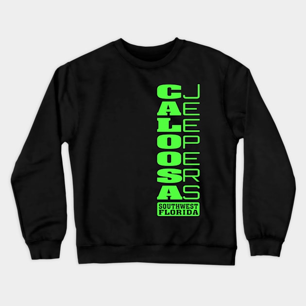 Lime Green Vertical Logo Crewneck Sweatshirt by Caloosa Jeepers 